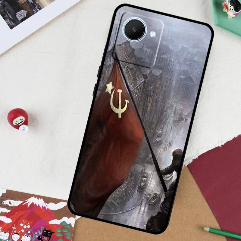Soviet Union USSR Flag For Realme 13 Pro Plus 14 12 10 11 GT 6 5 6T GT7 Pro C51 C21Y C25S C75 C67 C61 C53 C55 Case