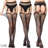 Sexy Elastic Fishnet Stockings with Garter Belt - Women's Open Crotch Fine Mesh Anti-Slip