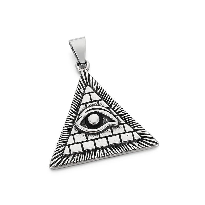 Retro Dreiecksknoten Anhänger Herren Antikes Pyramidenauge des Horus Herren Anhänger