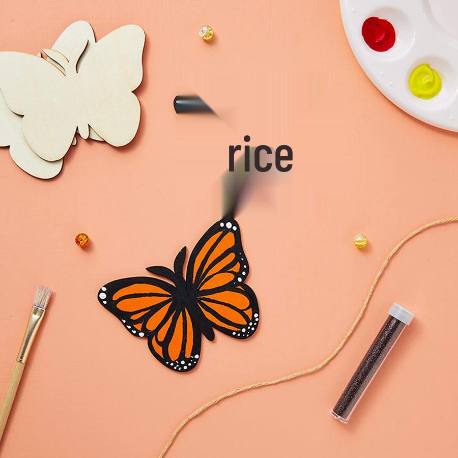 40-Piece DIY Unpolished Wooden Butterfly Set for Children's Day Painting