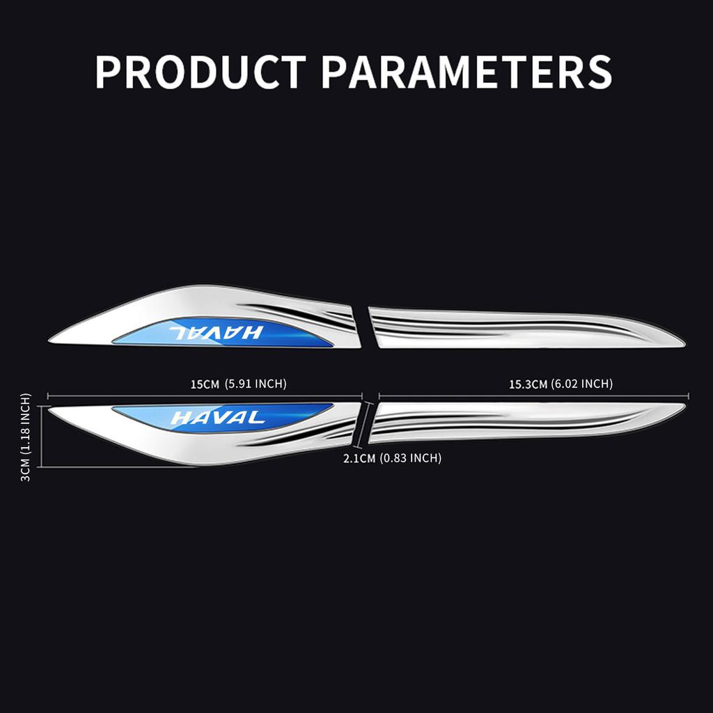 2pcs 3D PVC Metal Logo Side Fender Emblem Badge Sticker Decal For HAVAL H6 GT H9 H7 Jolion F7 H2 F7X