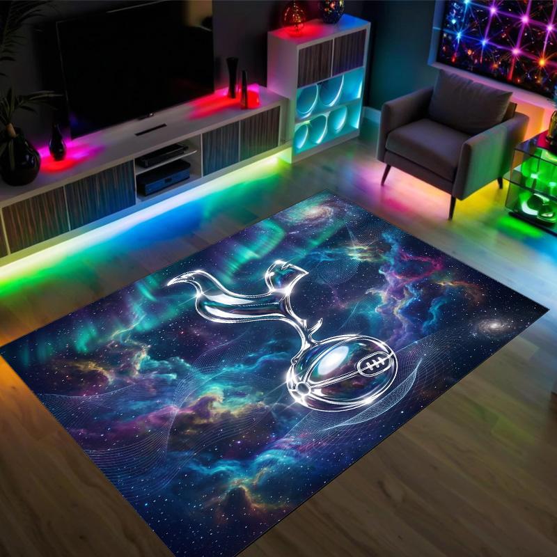 Tottenham Hotspur Design Crystal Velvet Carpet Cozy Non?Slip Printed Rug For Bedroom Living Room Entrance
