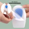 White Blue Self-Adhesive Shock-Absorbing U-Shaped Heel Pad Insole