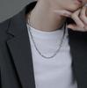 Bel cuore Men's Cut Chain Necklace, Titanium Steel with Cut Glass Finish, Silver Color #Bel-257