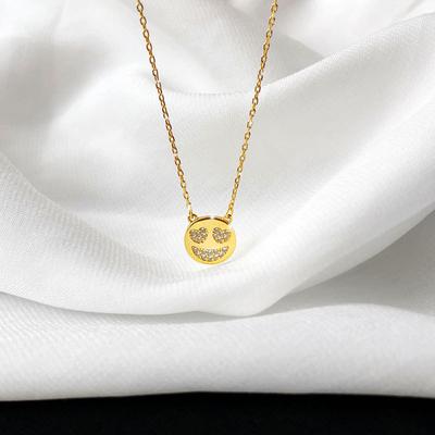 Love Smile Smile Diamond Necklace Temperament Simple Female Niche Design Sense Collarbone Chain
