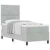 Box Spring Bed with Headboard Light Grey 80 X 200 Cm Velvet