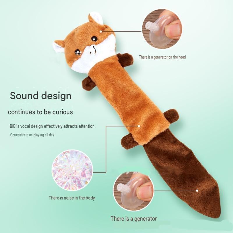 Squeaky Plush Dog Toy with Crinkle Paper Body, Soft Animal Shaped Pet Toy for Dog and Indoor Interactive Play, Mental Stimulation