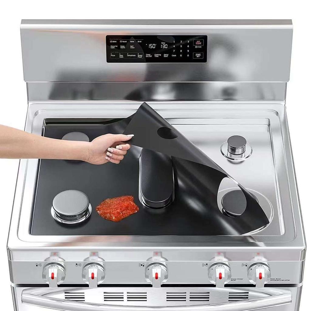 High Temperature Resistant Kitchen Range Splatter Guard 5-Hole Gas Stove Pad Non Stick Stovetop Protector Liner