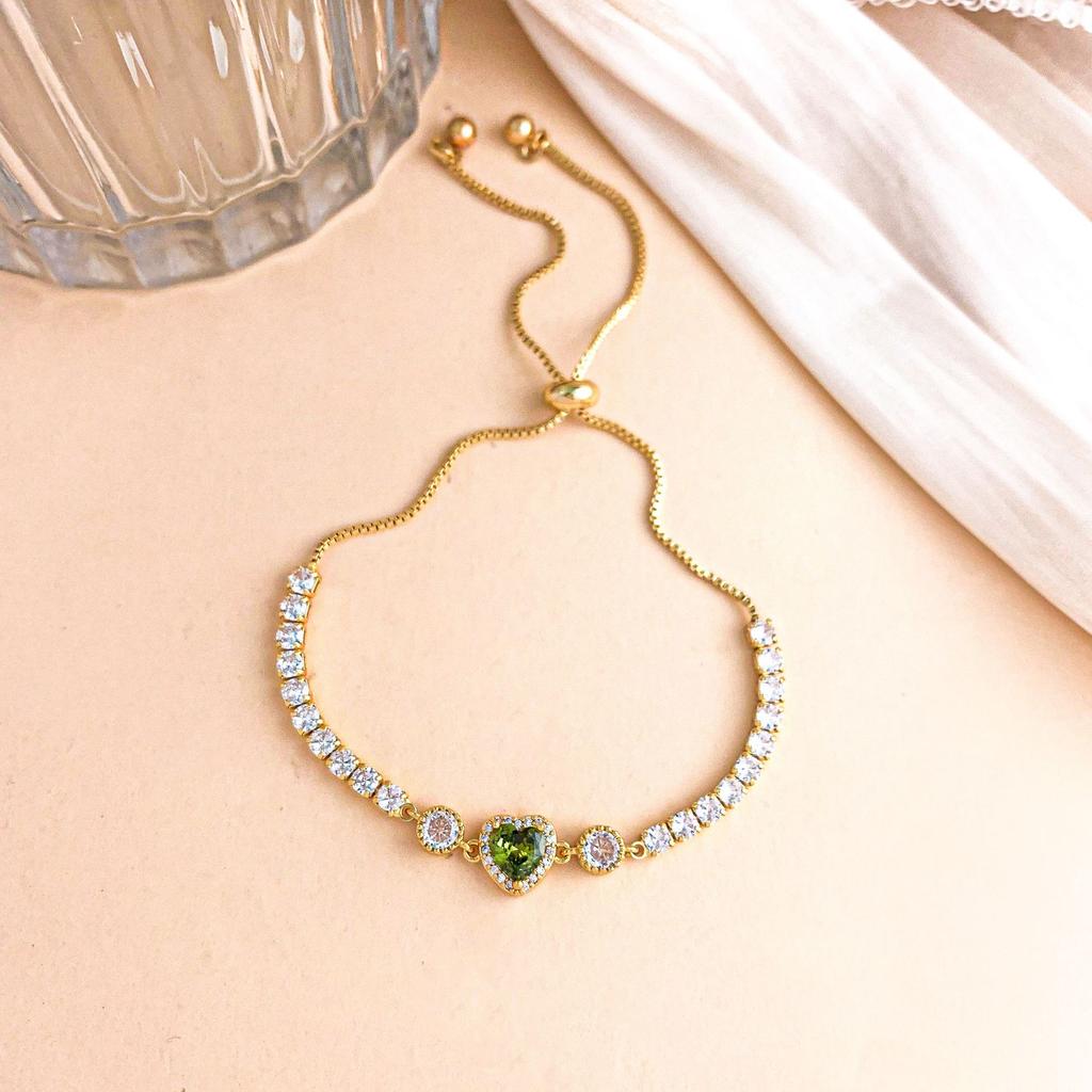 Bracelet Colorful Love Zircon Bracelet Light Luxury High-end Pull-out Bead Adjustable Bracelet Exquisite and Versatile Girlfriend Model