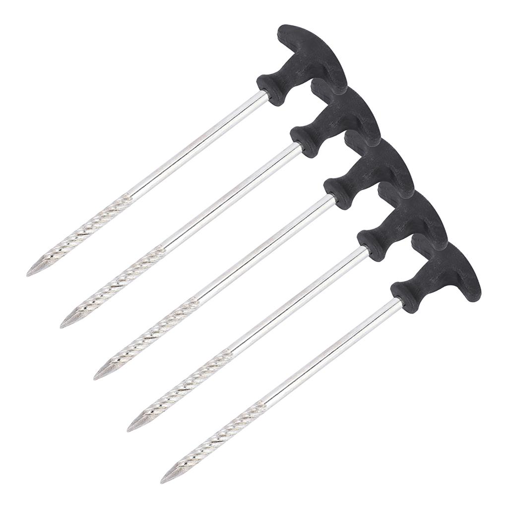 5PCS Stainless Steel Tent Peg Ground Nails Screw Nail Stakes for Frozen Soil Ice Surface