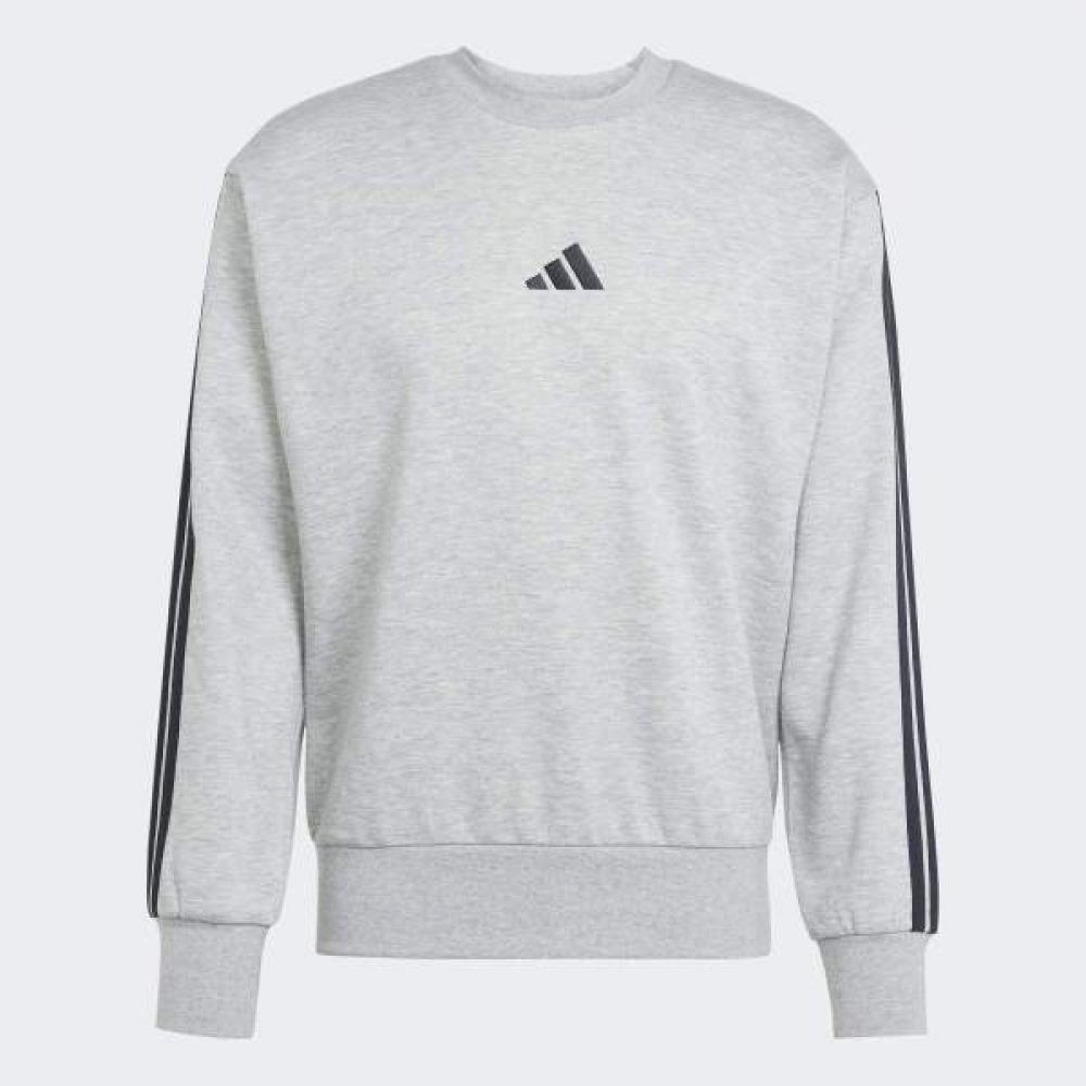 Adidas Essential 3 Stripe Fleece Sweatshirt