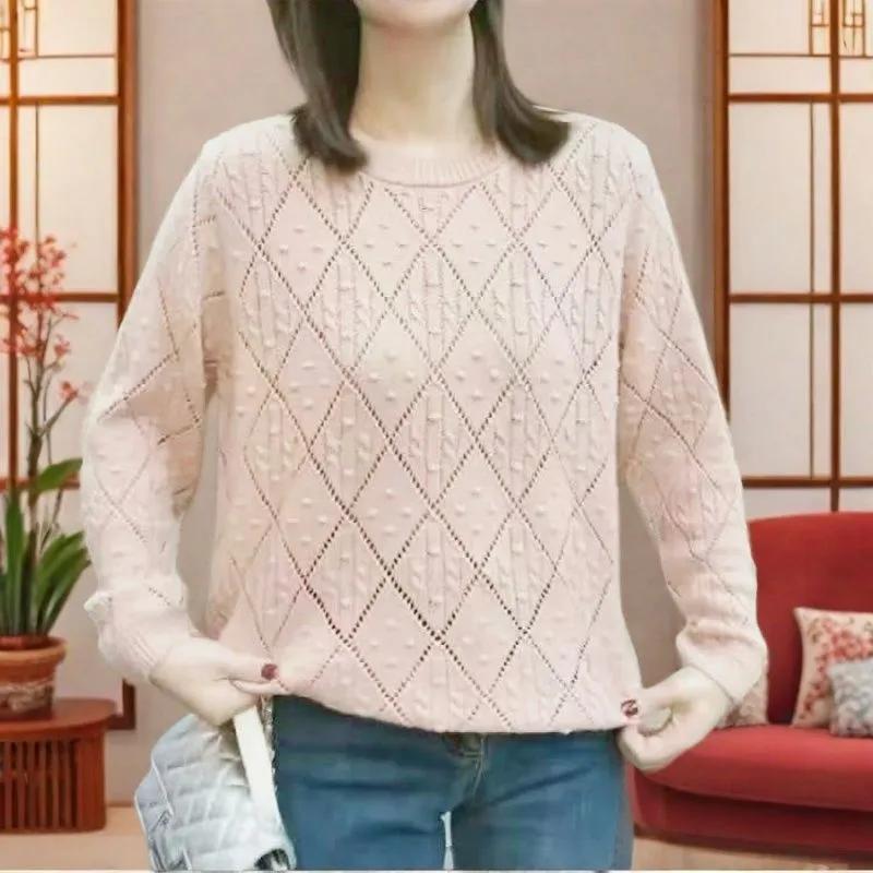 Plus Size Ankola Red Chic Outer Wear Niche Cute Meat-covering Knitted Spring and Autumn Fat Mm Sweater Women