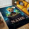 Personalized Name Superhero Power Living Room Non-Slip Area Rug Soft Carpet for Bedroom Playroom Sofa Office Home Decor Doormat
