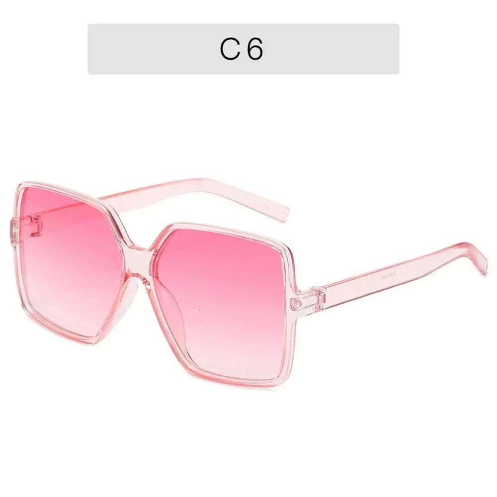 Lunettes de soleil carrées noires surdimensionnées pour femmes, grande monture colorée, miroir Oculos unisexe dégradé, nuances Hip Hop