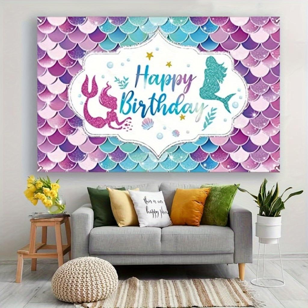 2D Plane 1 Piece of Mermaid-themed Birthday Banner Highly Suitable for Indoor/outdoor Use for Decoration