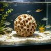 Aquarium Decoration Accessories 3D Print Shrimp Hideout, Sphere Hollow Fish Breeding Cave, Hiding Spot Tank Shelter Ornament for Shrimp, Small