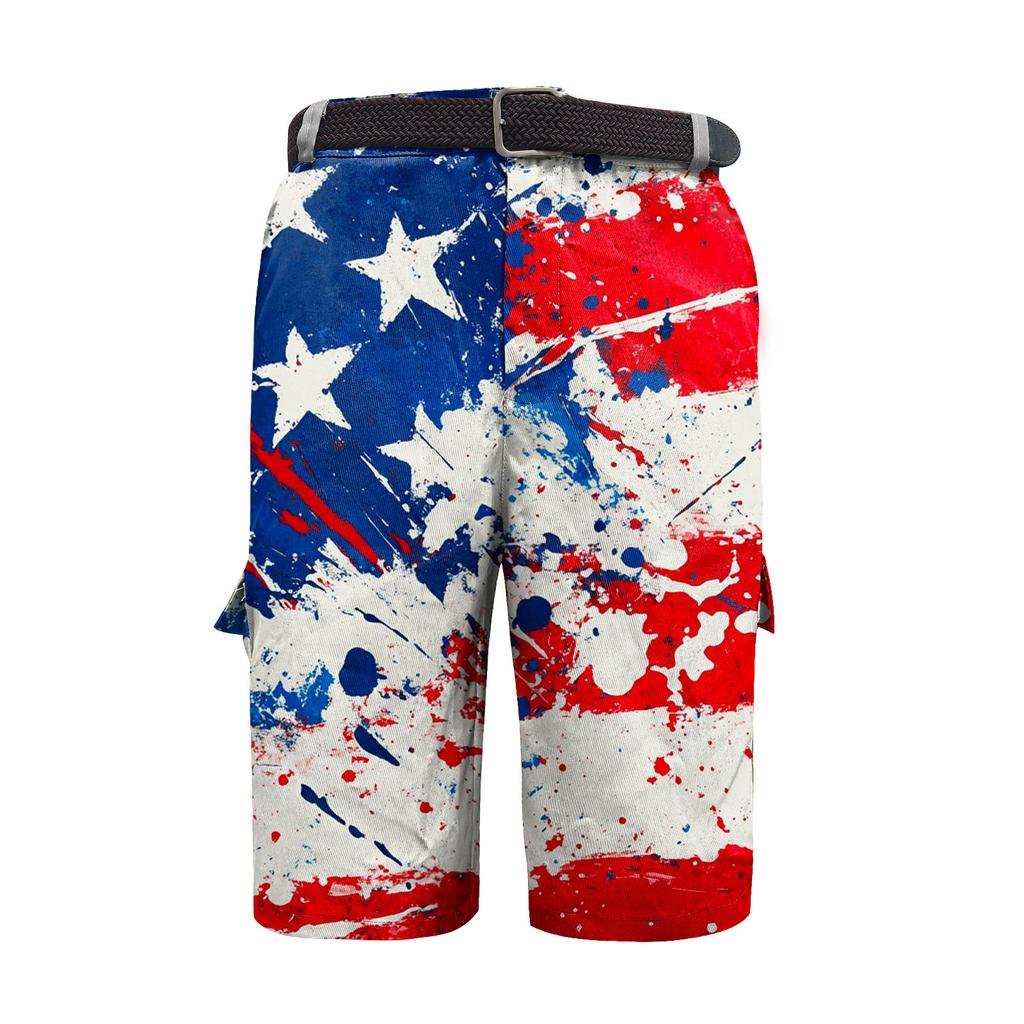 Herren Unabhängigkeitstag Bedruckte Mehrfach-Taschen Workwear Shorts