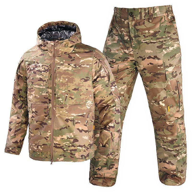 

Hanye Red Flame Heat Reflecting Cotton Dress Set Men s Outdoor Camouflage Warm Windcoat Military Fan Battlefield Coat XL