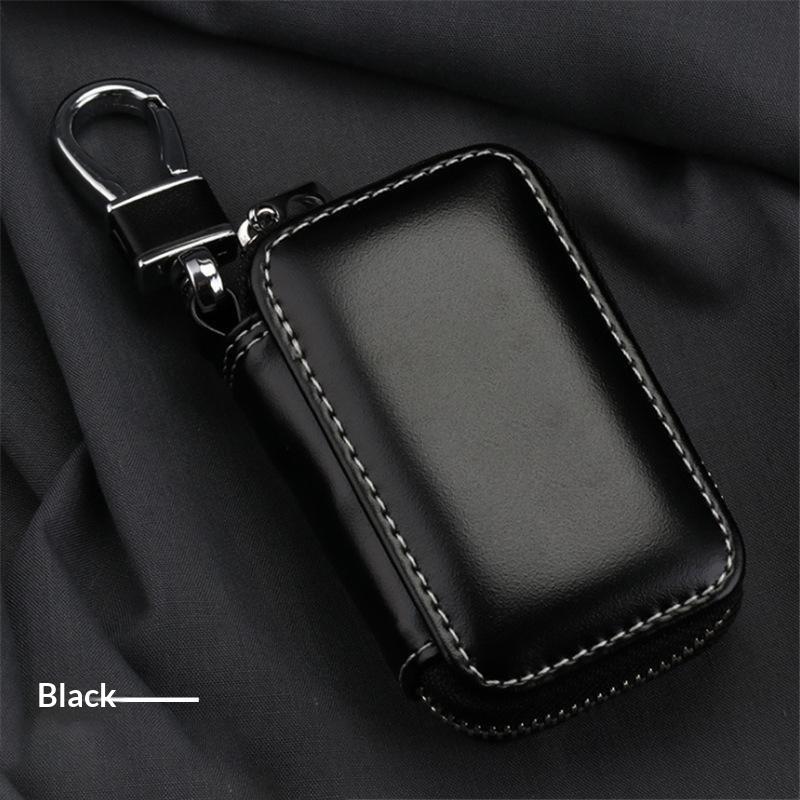 Eco-friendly Leather Keychain Pouch Zipper Closure Fashion Portable Key Wallet Holder Ideal Gift for Men Women Drivers