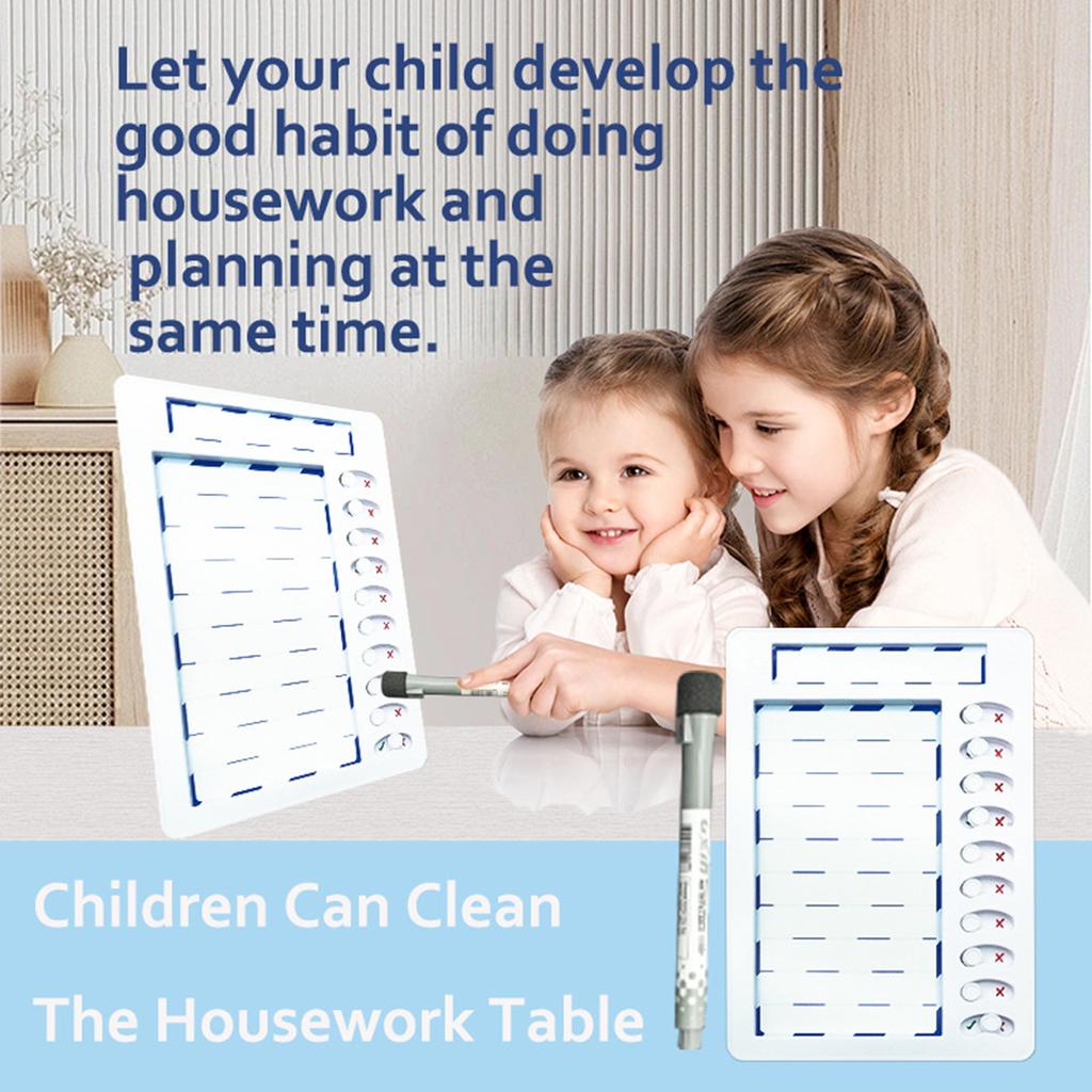 Chore Chart for Kids and Adults Sliding Morning Routine Chart Dry Erases Chore Chart Magnetic Checklist Board ADHD Tool
