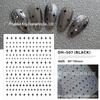 3D Star Nail Art Stickers: Black, White, Gold & Silver Adhesive Stars