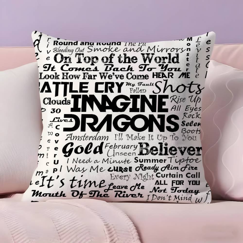 L-Imagine D-Dragons Kissenbezug Ultraweiches Hautfreundliches Gewebe Wolkenähnlicher Komfort & Verdeckter Reißverschluss