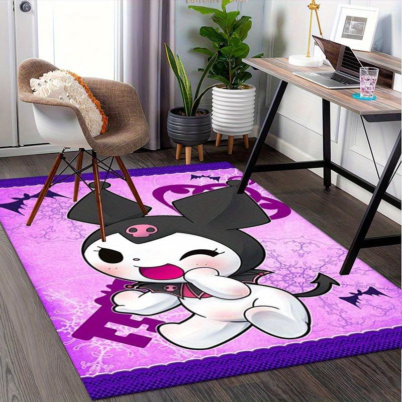 1pc Sanrio Kuromi Mermaid Printed Office Carpet Rectangle Rug Under The Table,Perfect Room Decor for Living Room, Bedroom, Kitchen, Non-slip Floor Mat
