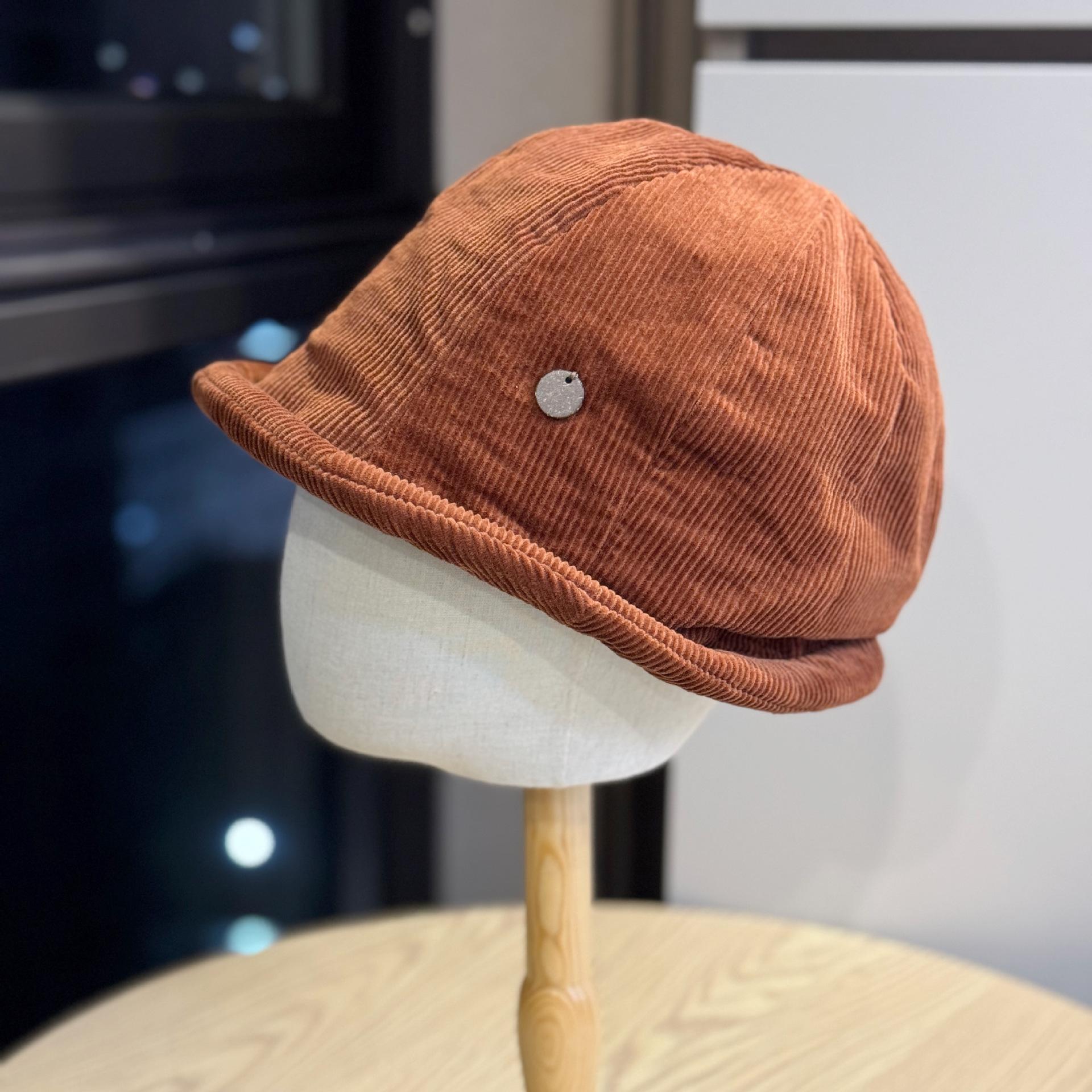 

New style of laid-back old money style, understated and unique, rolled-brimmed beanie hat, warm for autumn and winter, round-top fisherman hat with Adult54-60Adjustable помаранчевий