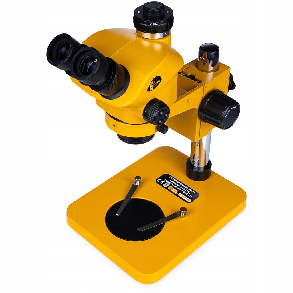 Rosfix Mikroskop Trinokularowy 7–50x Z Kamerą USB 5MP – Optyka Greenough | Odległość Robocza 102 Mm | Zestaw Z Oświetlaczem LED 56x