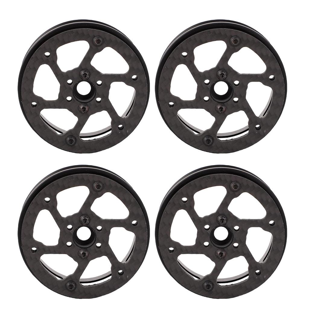 4PCS 2.2 Inch Carbon Fiber RC Wheels Rims High Strength Lightweight RC Crawler Wheel Hub for 1 10 RC Crawler Car