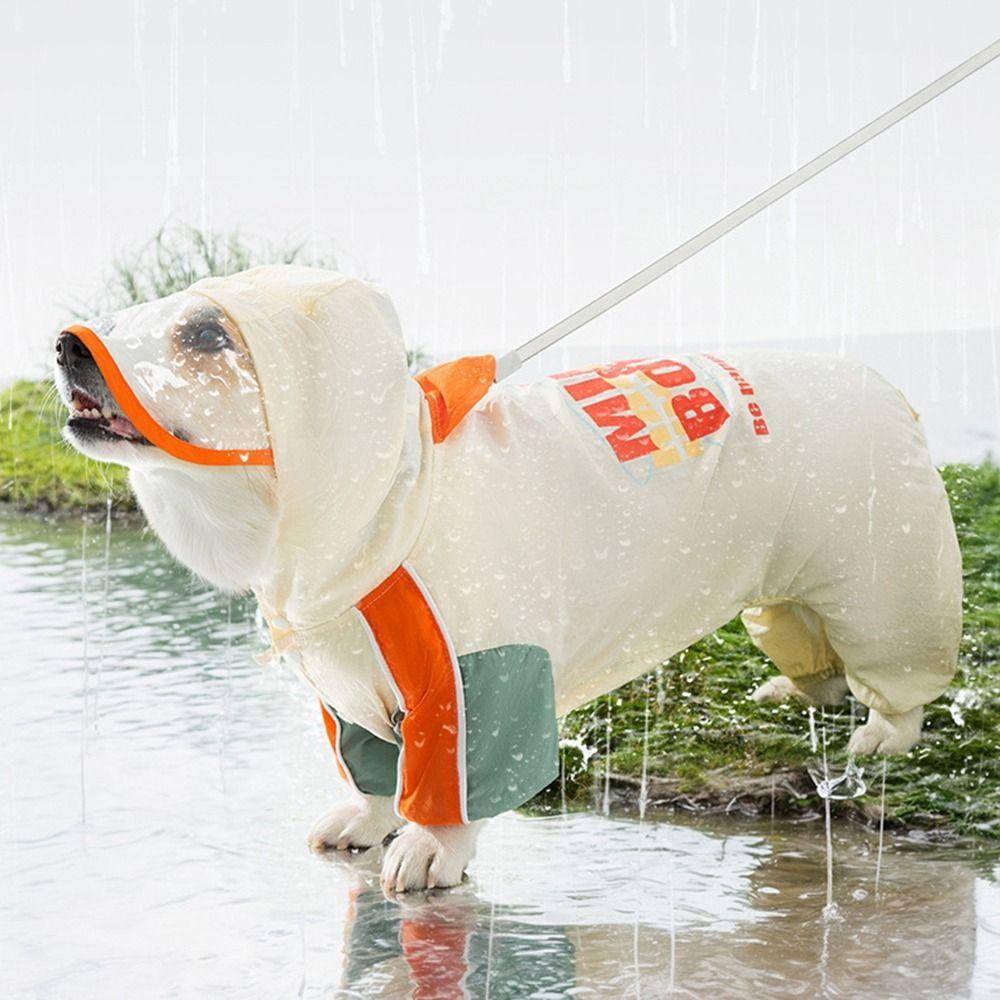 Full-Body Coverage Corgi Raincoat Waterproof Pet Rain Jacket Dog Hooded Raincoat  All Seasons