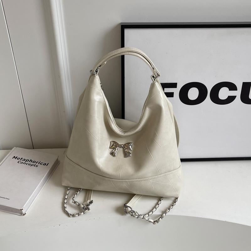 

Серебряная сумка-тоут женская большая вместимость 2024 новый модный рюкзак бабочка многофункциональный высококачественный дорожный рюкзак бежевый