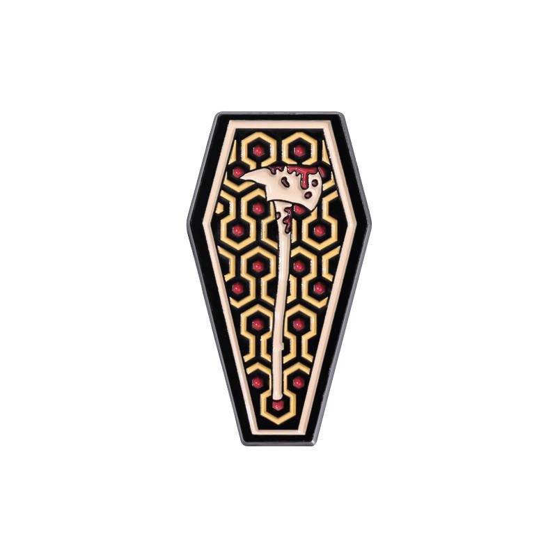 

Шикарная брошь шестиугольной формы с красочным мультяшным дизайном пчелы и топора для универсальной моды QHXZ1140