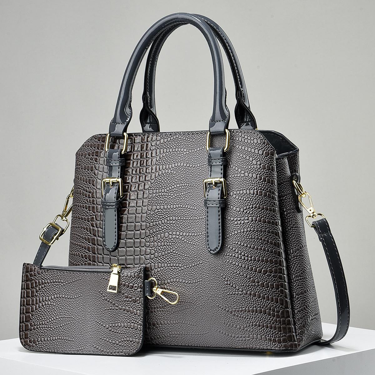 

The Latest Crocodile Print Bag Fashion All-in-one Crossbody Tote Atmospheric All-in-one Trendy Style Large Size Capacity Shoulder Bag .