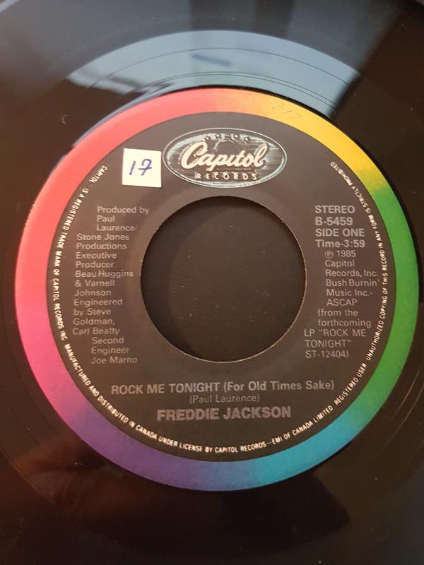 

7inch Record FREDDIE JACKSON Rock Me Tonight For Old Times Sake B5459 Capitol Records 1985 US SoulFunk Used