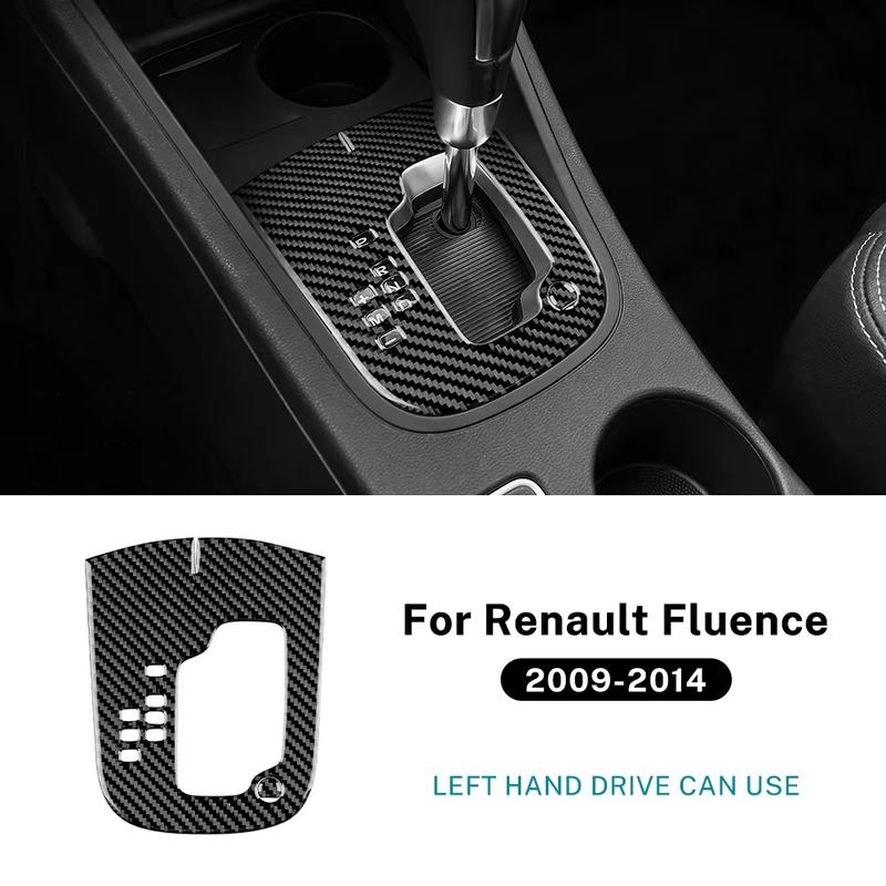Real Soft Carbon Fiber Trim Sticker LHD For Renault Fluence 2009 2010 2011 2012 2013 2014  Automatic Car Gear Shift Panel Panel