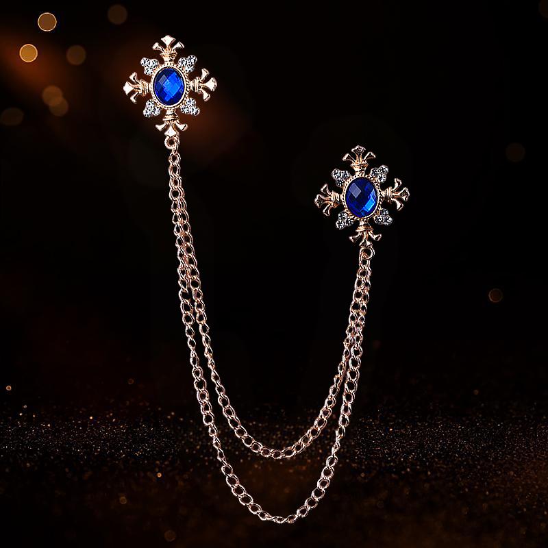 

1 шт. Сияющая брошь для ювелирных изделий, модная пряжка для шарфа, брошь для костюма, аксессуары для одежды, роскошная брошь-цепочка со стразами, многоцветная