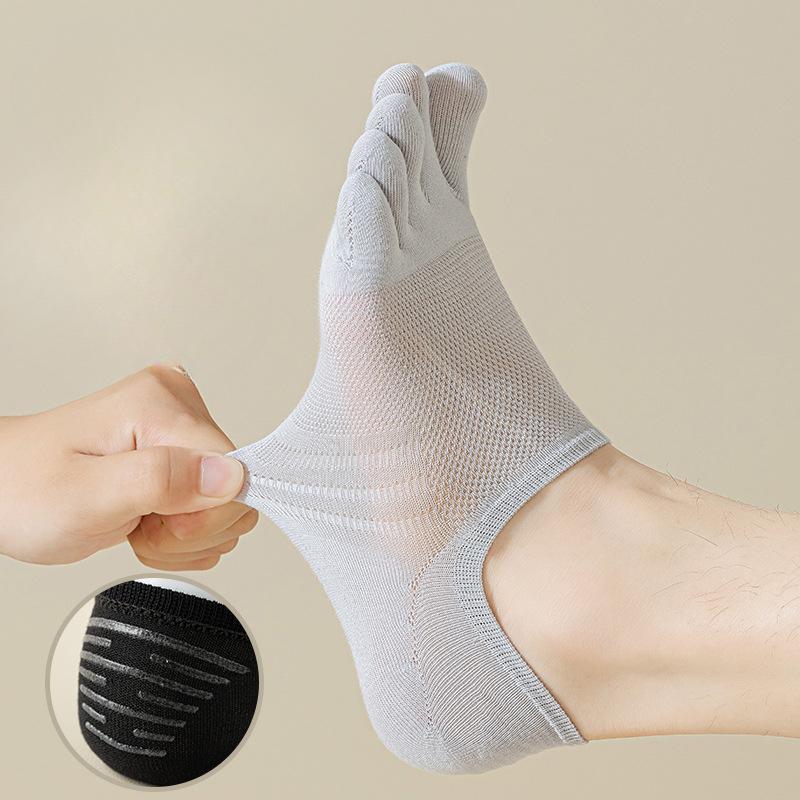 Summer Sweat-absorbing Mesh Five-finger Socks, Anti-pilling Split Toe Socks, Boneless Socks, Boat Socks, Men's Short Socks