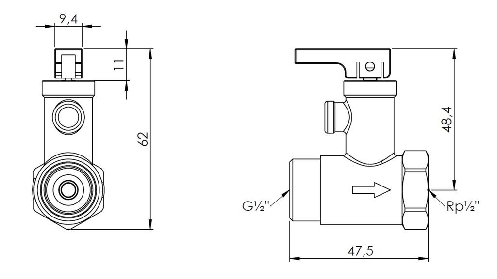 Safety Valve for Electric Water Heaters AF4, 6.7 Bar, 1/2
