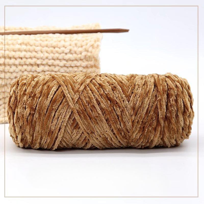 500g Chenille Soft Velvet Yarn Cotton Wool Yarn Crochet Yarn DIY Handmade Scarf Sweater Coat Blankets for Knitting Crafts