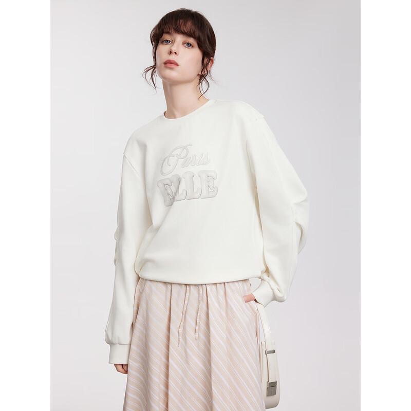 ELLE Women s Loose Fit Round Neck Sweatshirt S