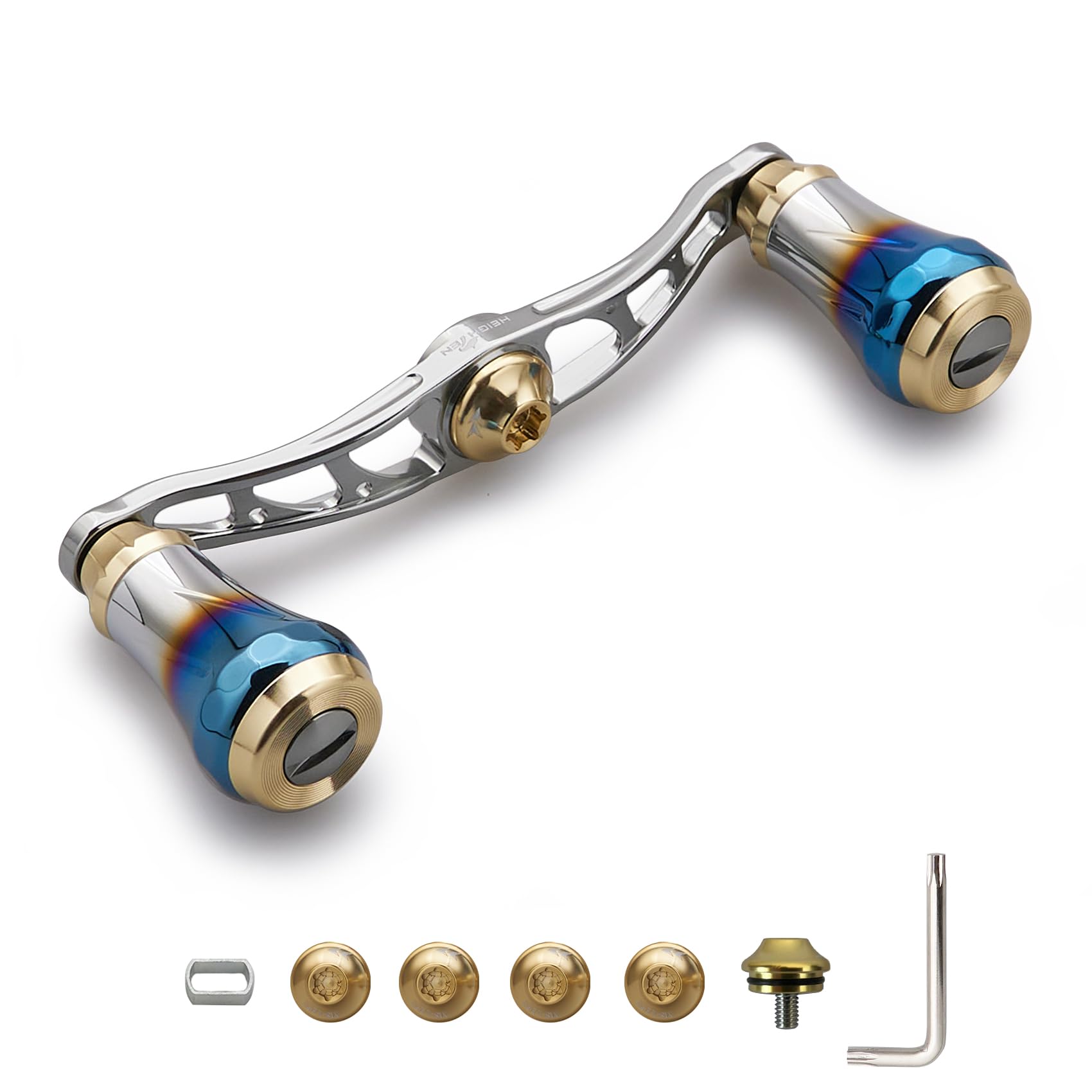 

Рукоятка катушки HEIGHTEN для Abu Авиационный алюминий Серия Aurora Gunmetal V2.0 90мм/105мм/115мм Shimano, Daiwa, Garcia, (V2.0-90мм - & Золото) (0030)