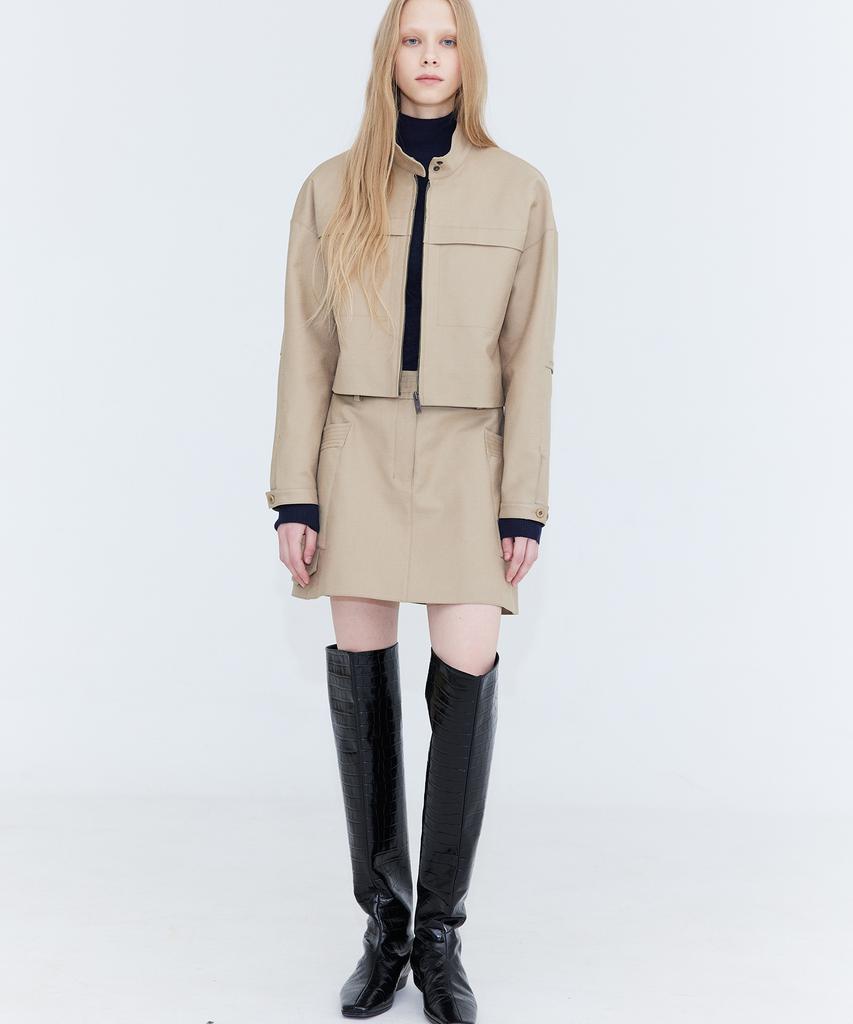 Bundercammer Cotton Cargo Mini Skirt_Beige