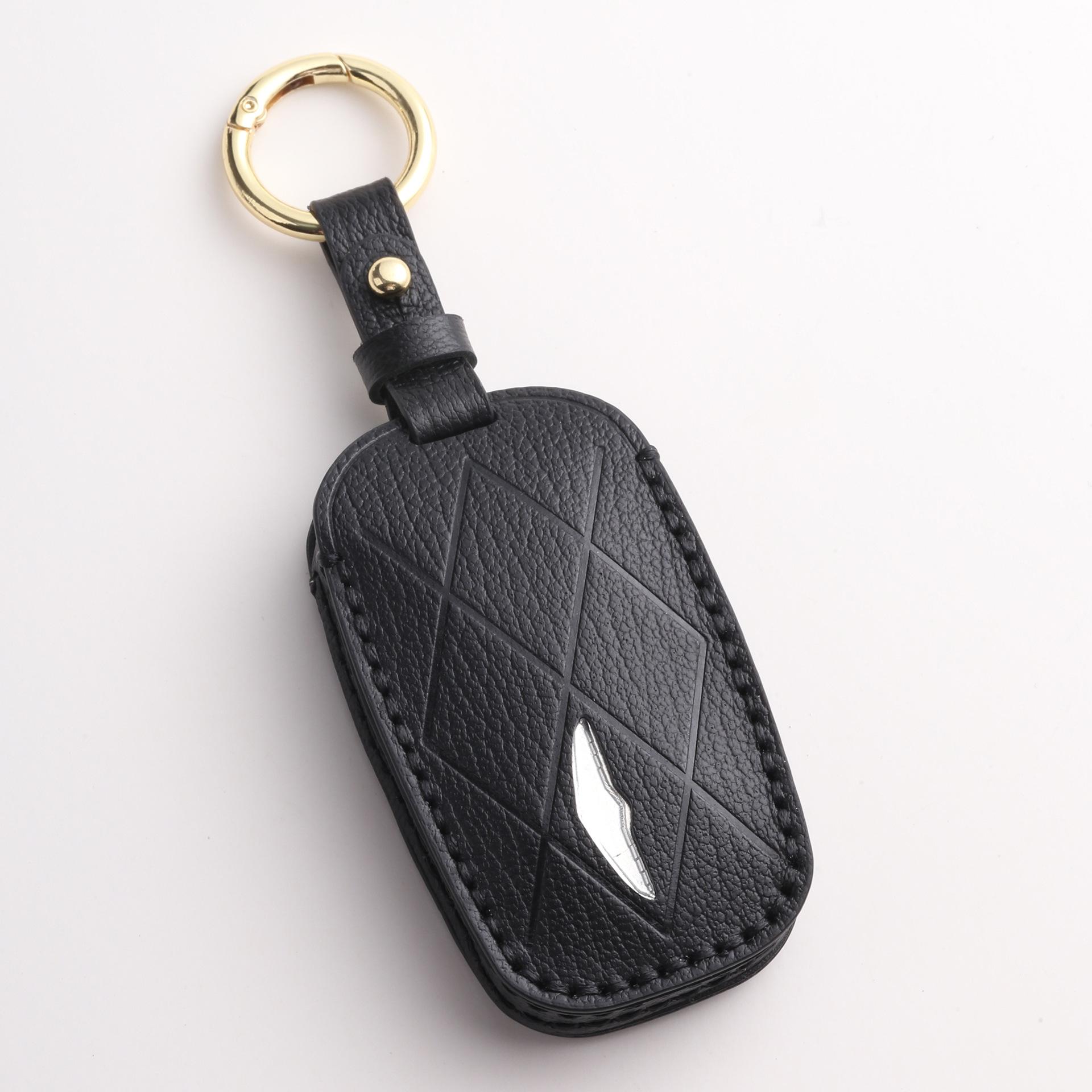 

Customized for Genesis key case New Lawns Genesis handmade leather bag buckle case High-end чёрный