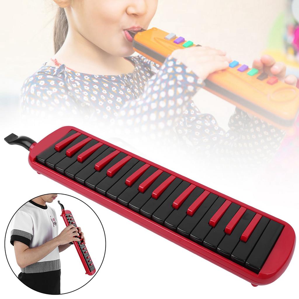 Melodica 32 Key Wind Musical Instrument Suitable for Beginner Practice Bag F32s(Rouge )