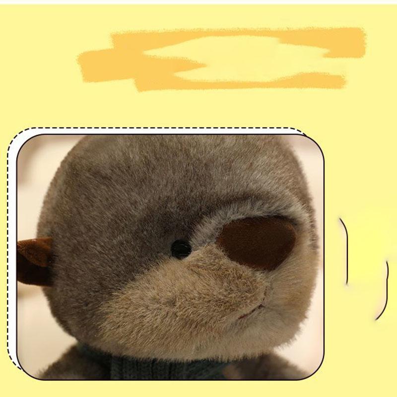 Cute Otter Plush Toy With Scarf Soft Stuffed Animal Doll Fluffy Throw Pillow For Kids Adults Creative Birthday Christmas Gift