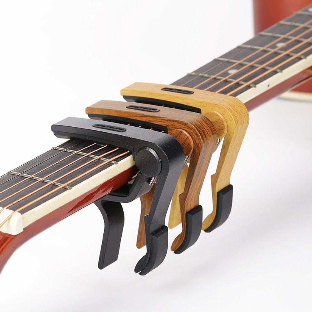 Aluminum Zinc Zinc Alloy Guitar Capo Rose Wood Grain Guitar Pick Holder Guitar Tuning Clamp  Electric Guitar