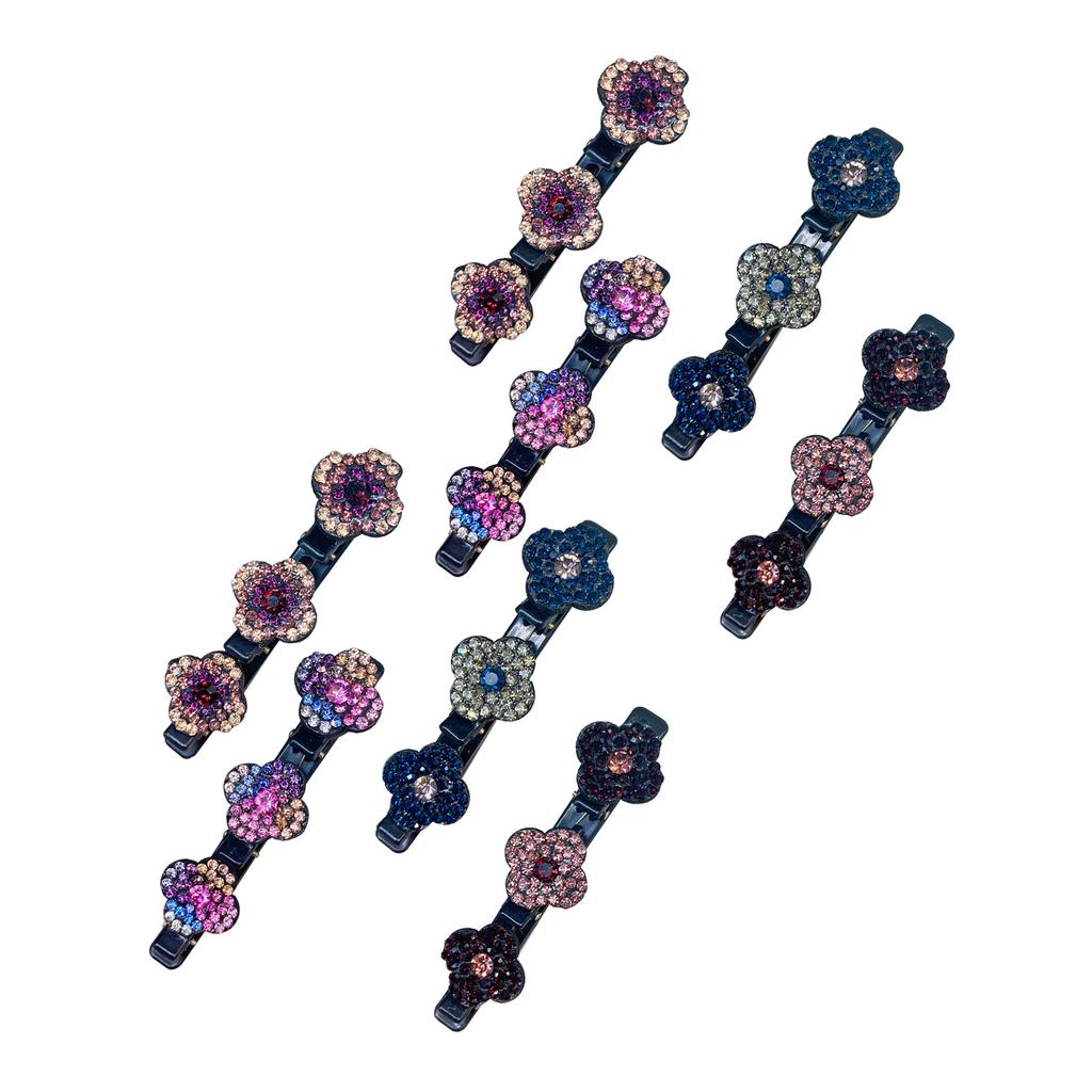 4/8PCS Satin Fabric Hair Bands, Chopped Hairpin Clip, Hair Clip With Rhinestones For Women