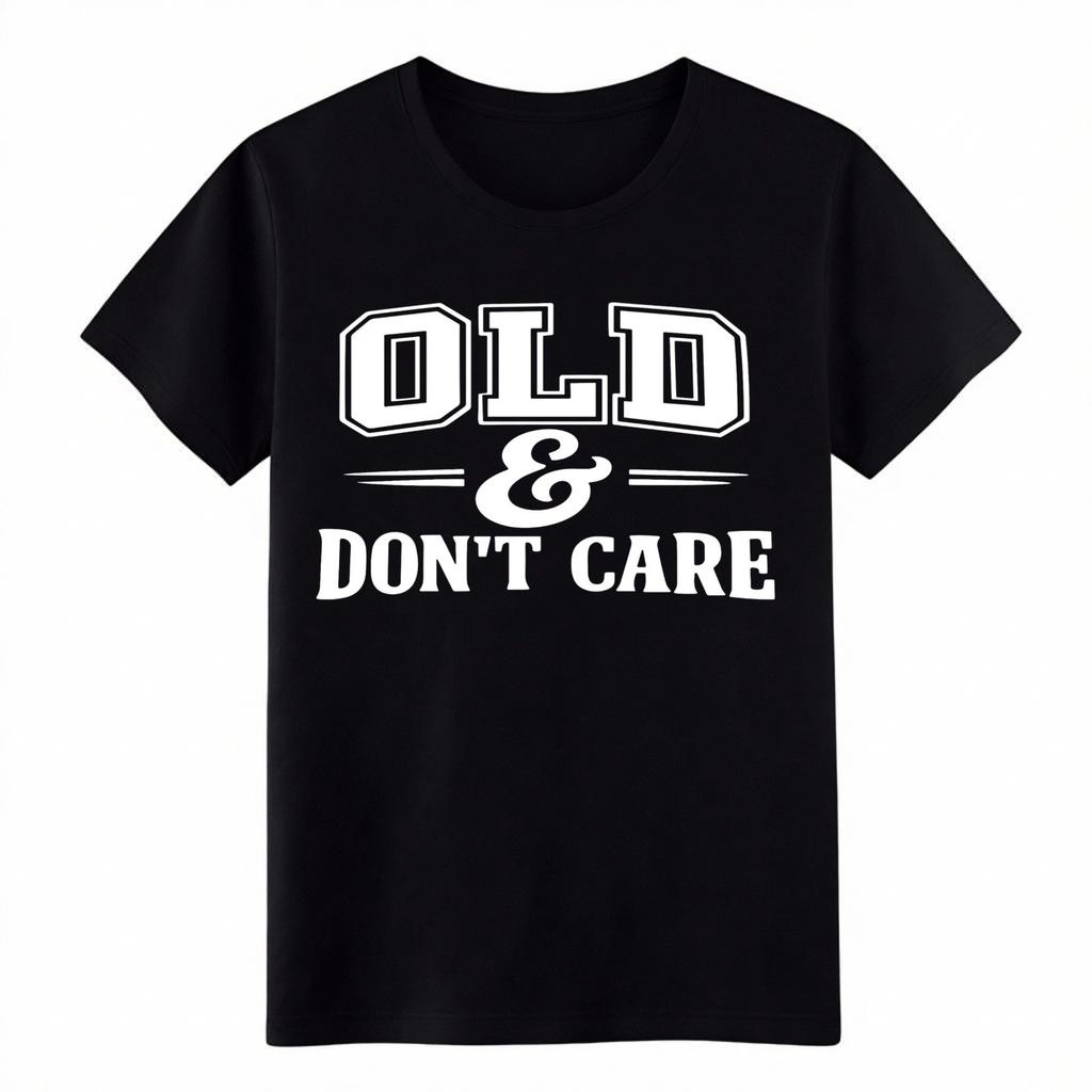Vintage Varsity Old&Don't Care Retirement Shirt-Funny Senior Unisex Graphic Tee