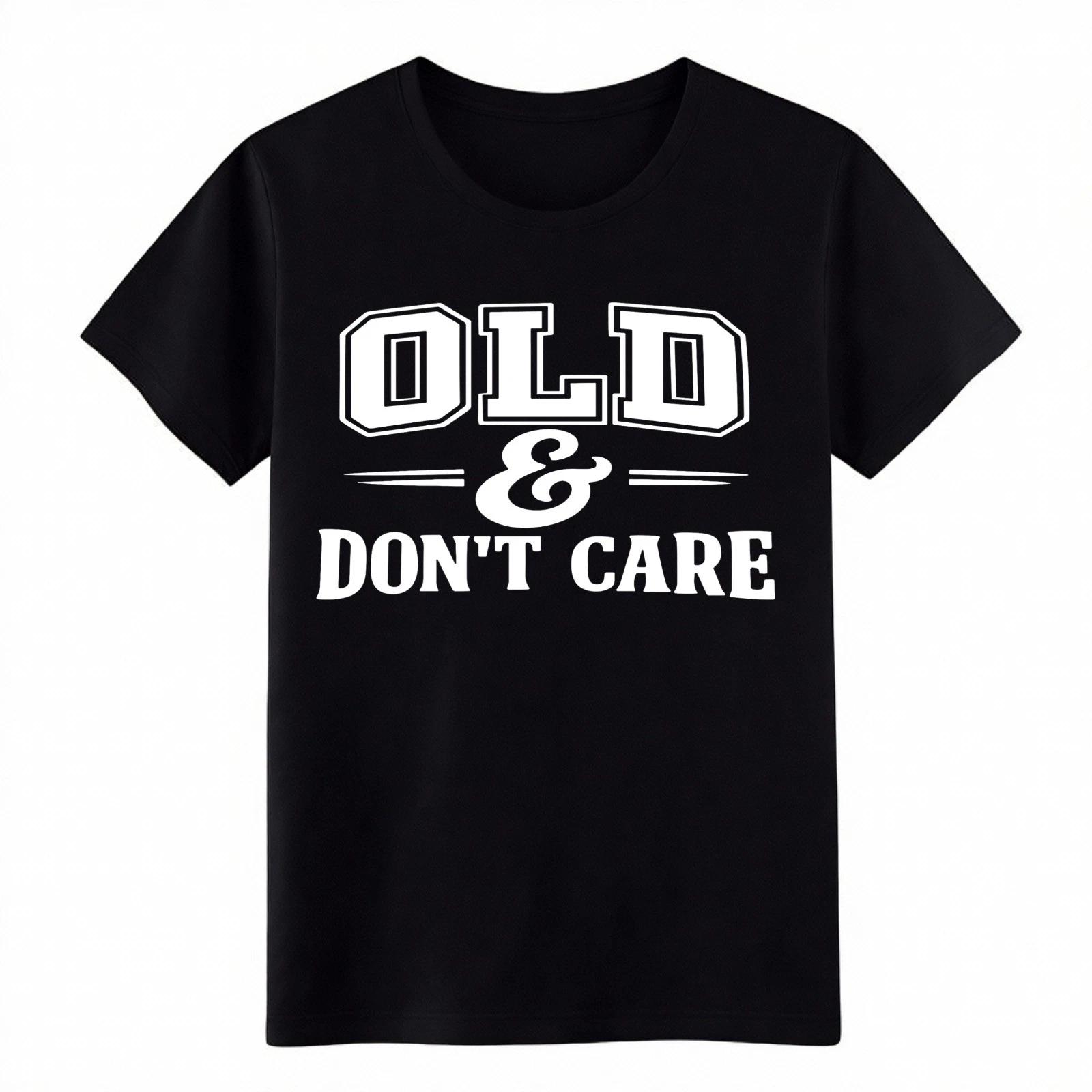 Vintage Varsity Old&Don t Care Retirement Shirt-Funny Senior Unisex Graphic Tee 4XL